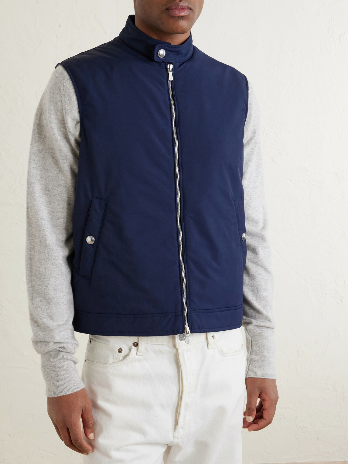 Eleventy - Slim-Fit Wool-Blend Gilet - Blue