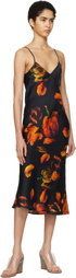 Silk Laundry Black 90s Slip Midi Dress
