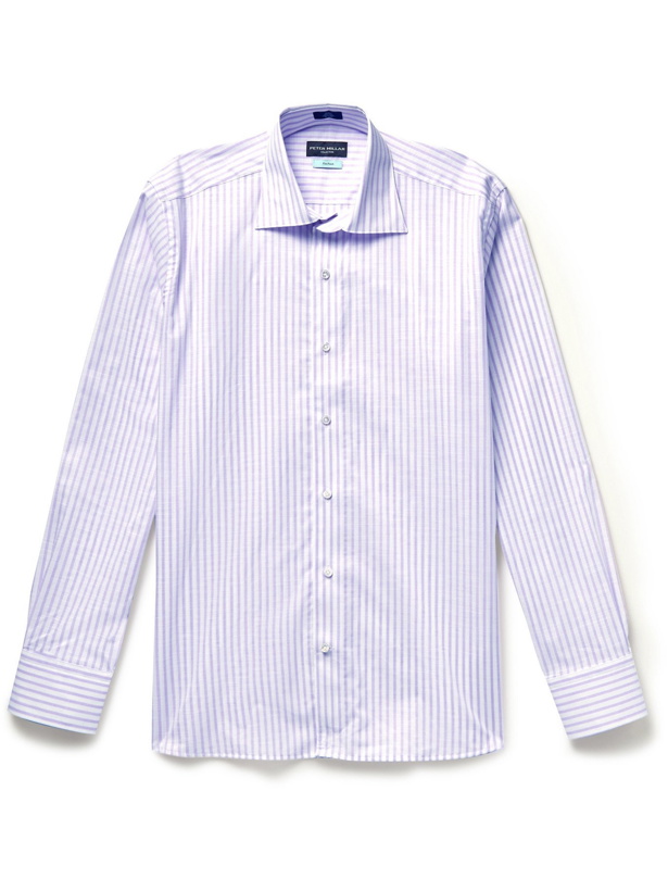 Photo: PETER MILLAR - Striped Cotton Shirt - Purple - S