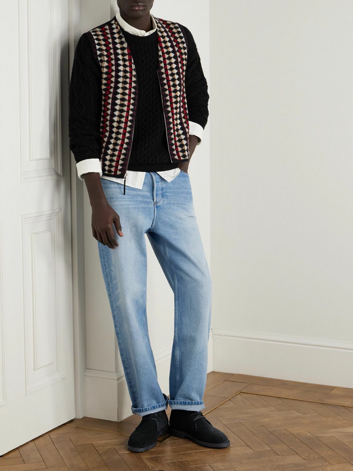 Ghiaia Cashmere - Pescatore Cable-Knit Wool Sweater - Black
