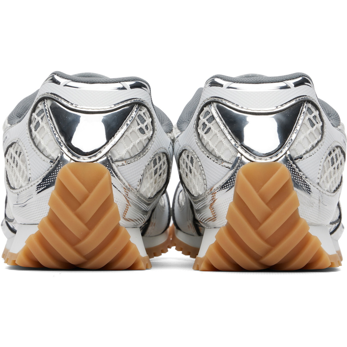 Bottega Veneta White & Silver Orbit Sneakers