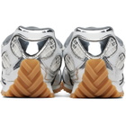 Bottega Veneta White & Silver Orbit Sneakers