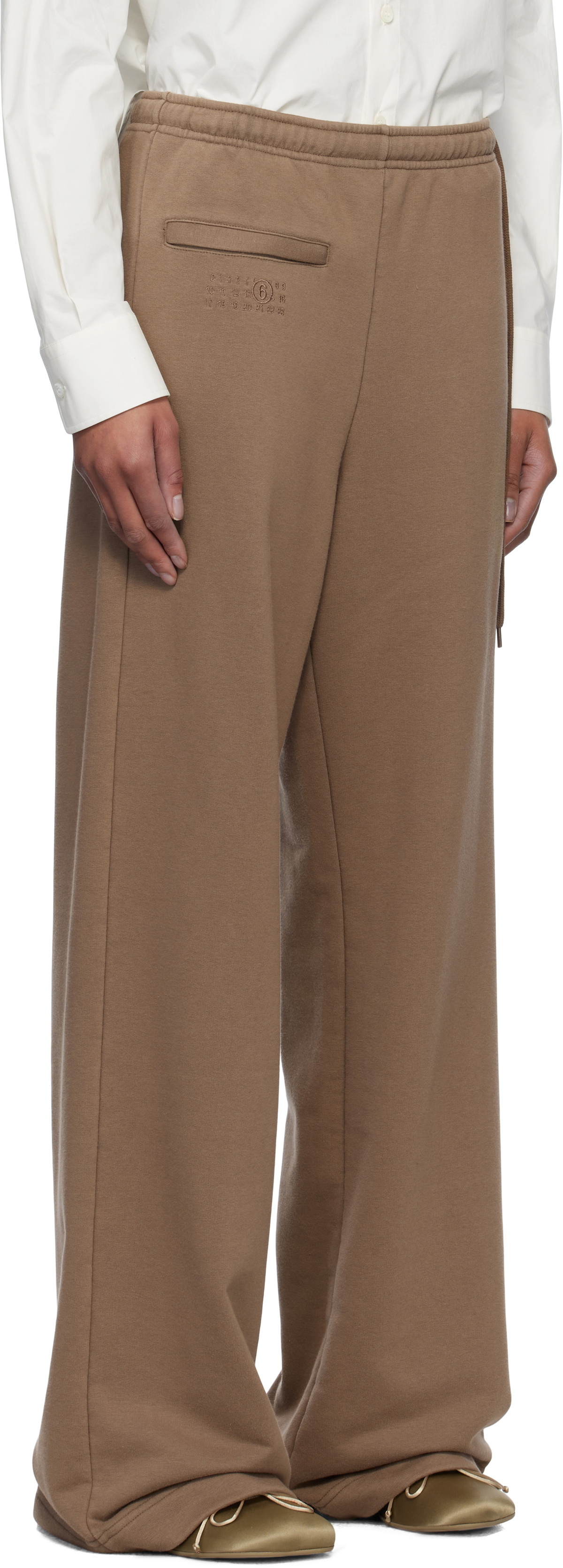 MM6 Maison Margiela Brown Unbrushed Jersey Lounge Pants MM6 Maison Margiela