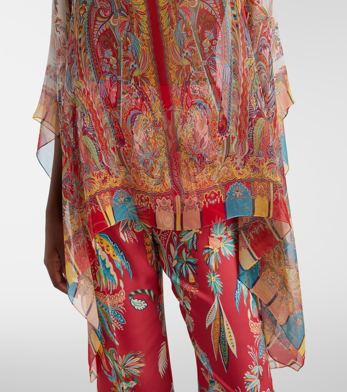Etro Printed silk cape