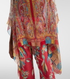 Etro Printed silk cape