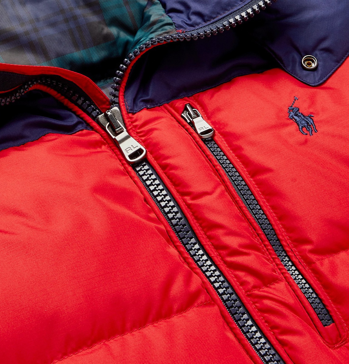 Polo Ralph Lauren - Colour-Block Quilted Shell Hooded Down Polo Ralph Lauren - Colour-Block Quilted Shell Hooded Down