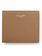 SAINT LAURENT - Logo-Print Pebble-Grain Leather Billfold Wallet - Neutrals