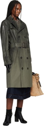 Maison Margiela Khaki Double-Breasted Trench Coat