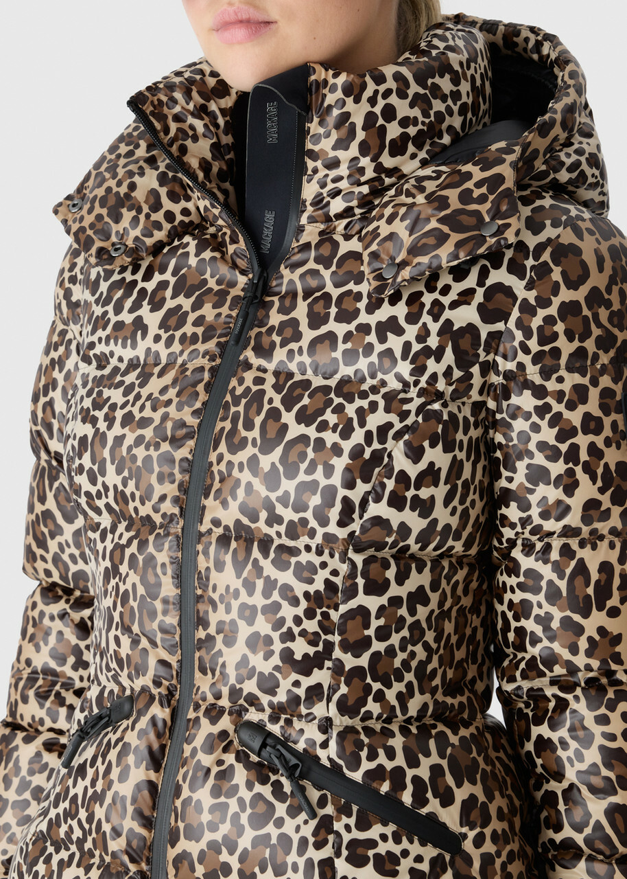 Mackage Cheryl Cheetah-print Padded ski Jacket Brown