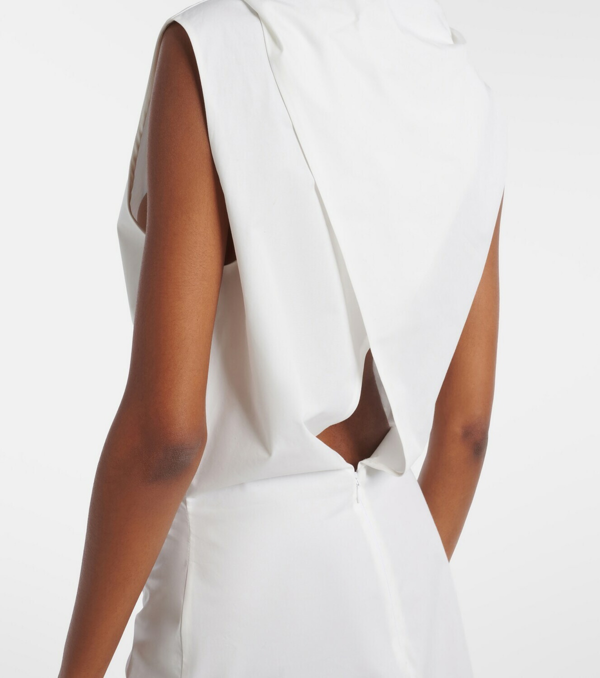 Khaite Astor draped cotton poplin minidress