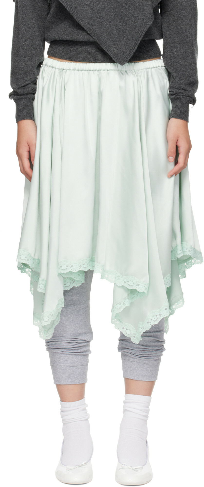 Sandy Liang Blue Sophie Midi Skirt
