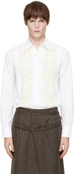 Dries Van Noten White Beaded Poplin Shirt