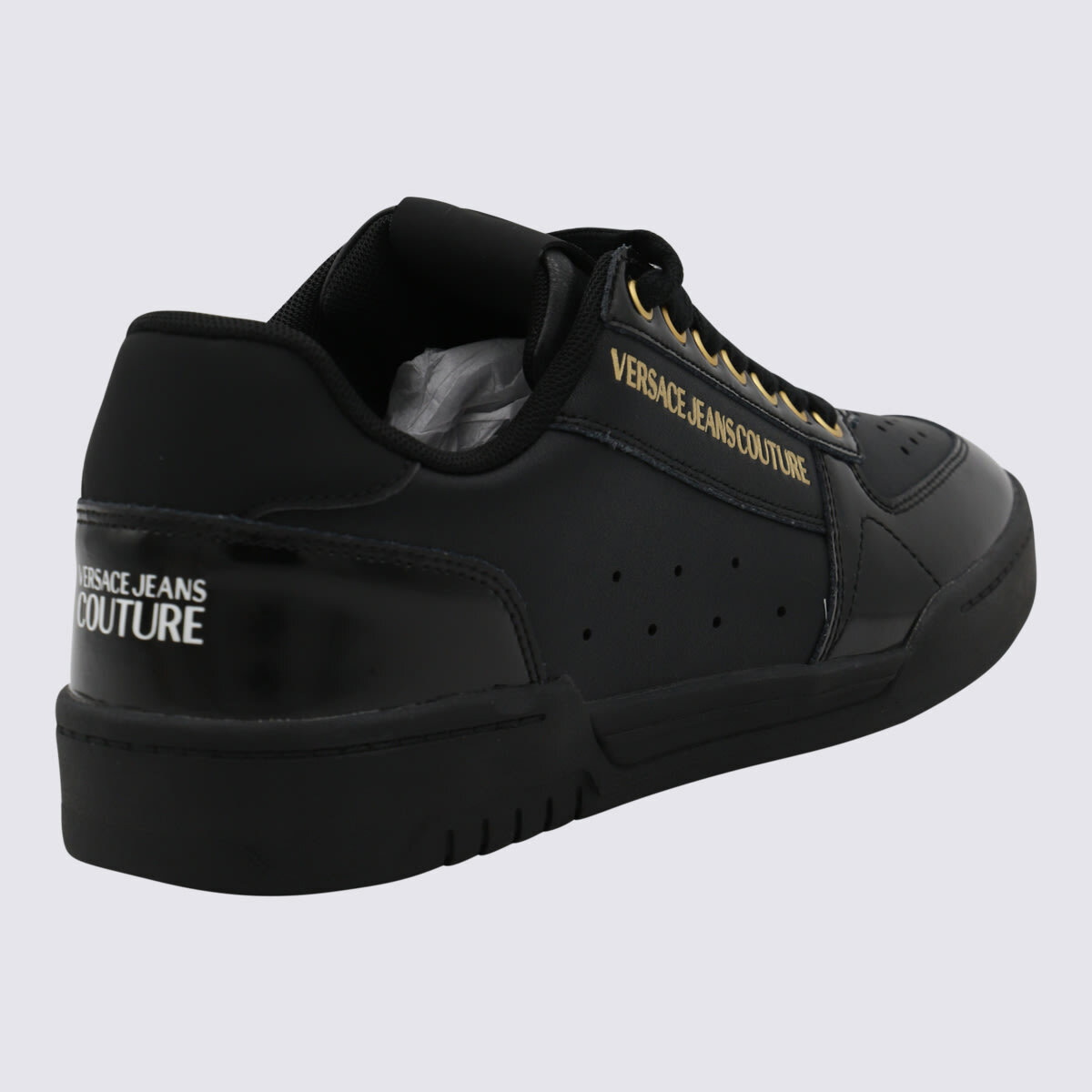 【関税込み】Sneakers - Versace - Leather - Black Versace Jeans Couture Black Leather Sneakers Versace