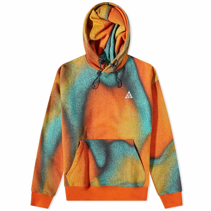 Photo: Nike Men's ACG Heat Map Hoodie in Team Orange/Off Noir/Mint Foam