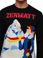 MC2 Saint Barth Crewneck Sweater Heron With Zermatt Postcard Jacquard