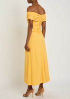 Simkhai Sheyda Draped Stretch-jersey Midi Dress Yellow