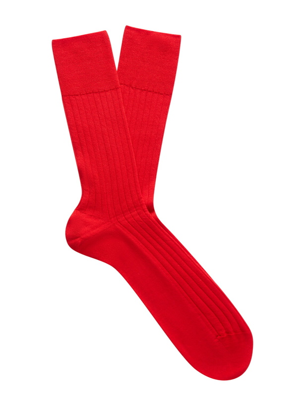 Photo: Falke - No 2 Ribbed Cashmere-Blend Socks - Red