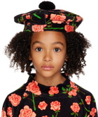 Mini Rodini Kids Black Roses Beret
