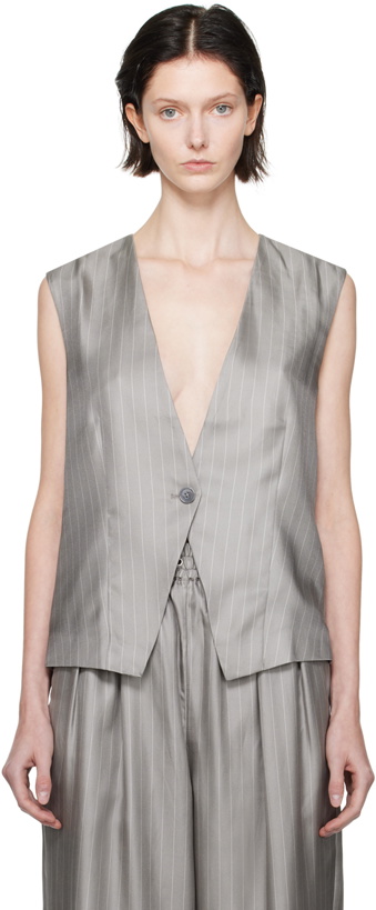 Photo: Silk Laundry Gray Slouch Vest