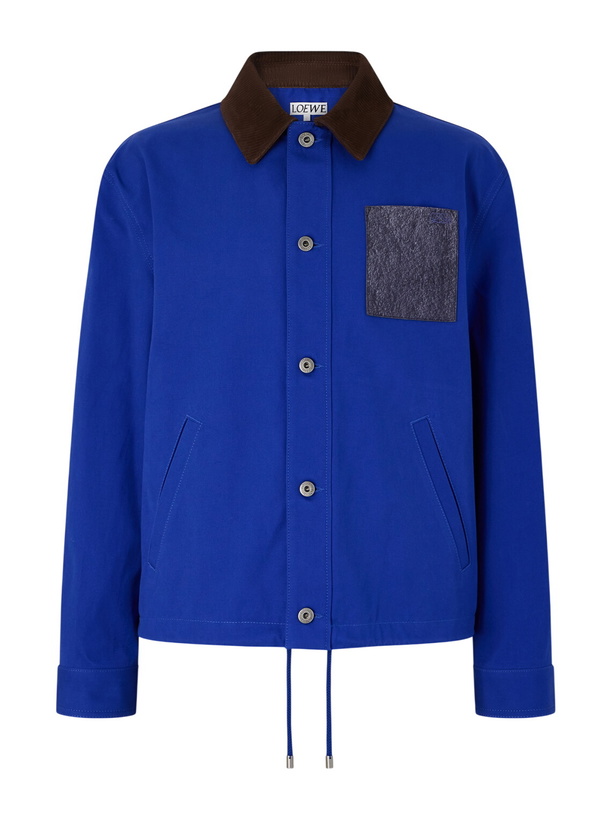 Photo: LOEWE - Suede-Trimmed Cotton Jacket - Blue