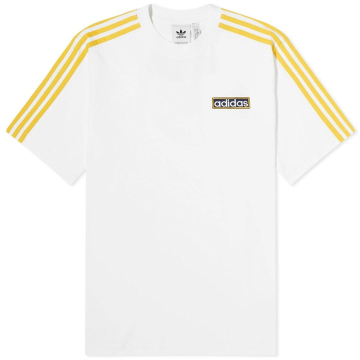 Photo: Adidas Men's Adibreak T-shirt in White/Bold Gold