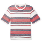 Saint Laurent - Striped Linen and Cotton-Blend T-Shirt - Men - Multi