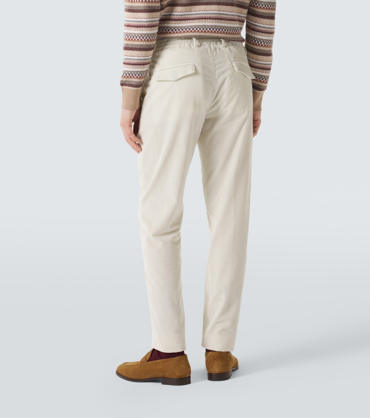 Eleventy Cotton and cashmere corduroy straight pants