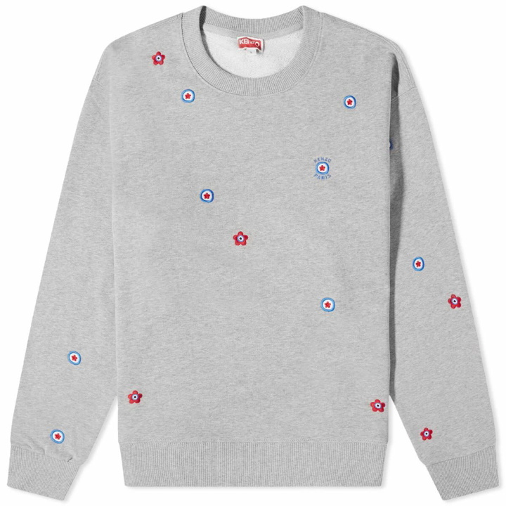 Photo: Kenzo Paris Men's Kenzo Target Crew Sweat in Pearl Grey