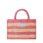 MC2 Saint Barth Colette Raffia Handbag With White And Pink Stripes