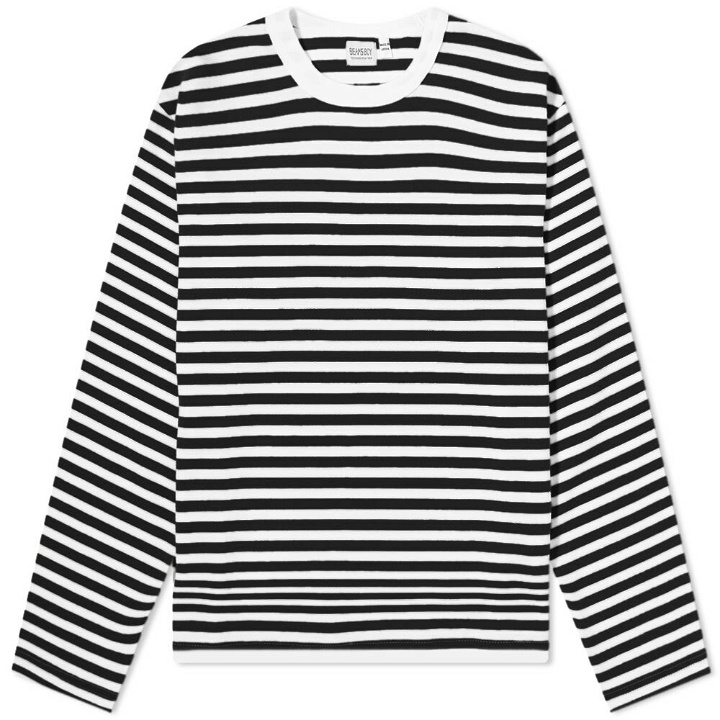 Photo: Beams Boy Women's Long Sleeve Stripe T-Shirt in Black/Off White