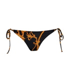 Ganni - Printed self-tie bikini bottoms