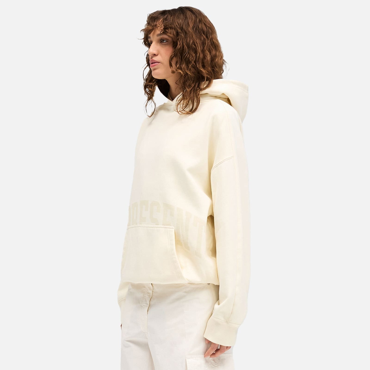 Represent Women's Graphic Logo Hoodie in Cream