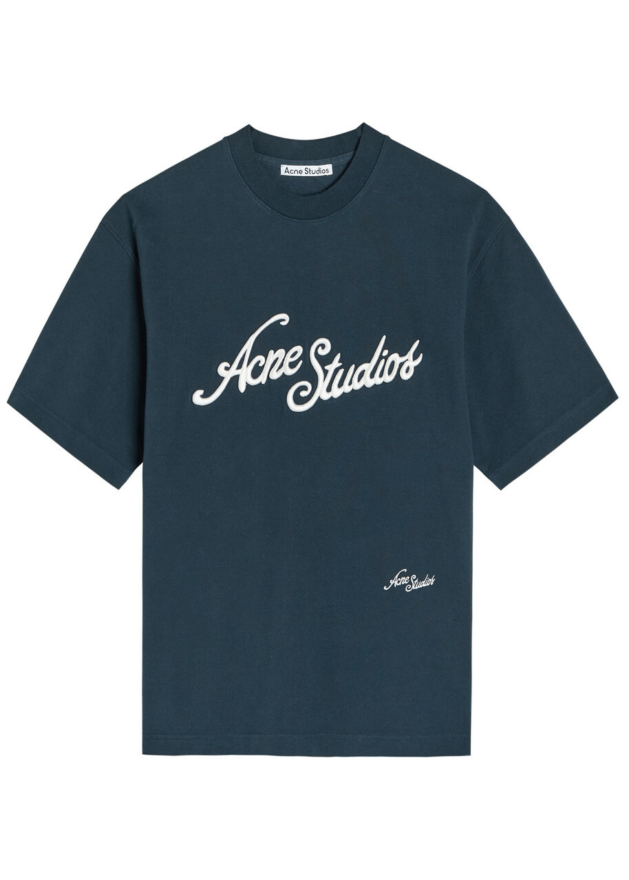 【Acne Studios】エドラコットンTシャツ Acne Studios - Edra Oversized Layered Logo-Print Cotton