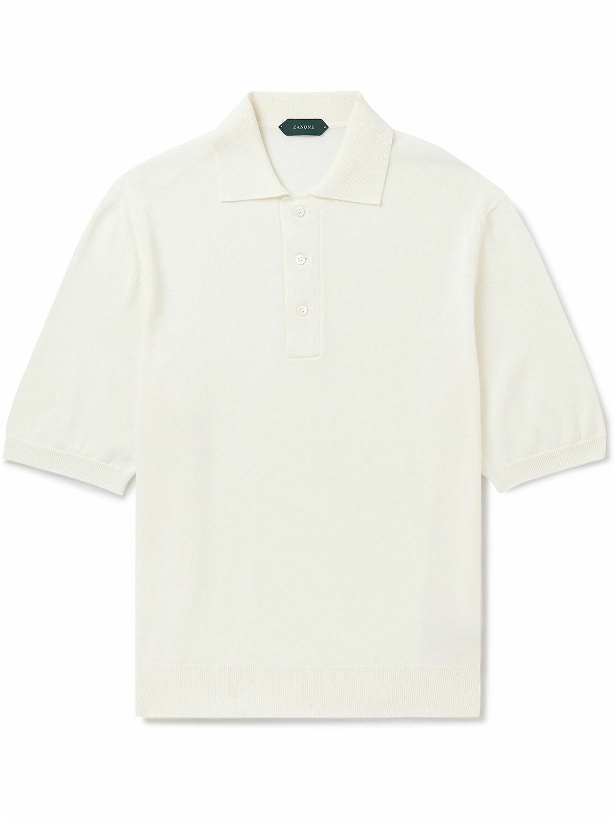 Photo: Incotex - Cotton-Piqué Polo Shirt - White
