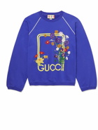 GUCCI - Embroidered Cotton-Jersey Sweatshirt - Blue