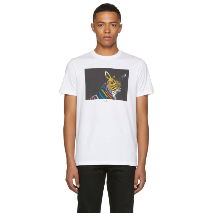Photo: PS by Paul Smith White Slim Fit Large Zebra T-Shirt