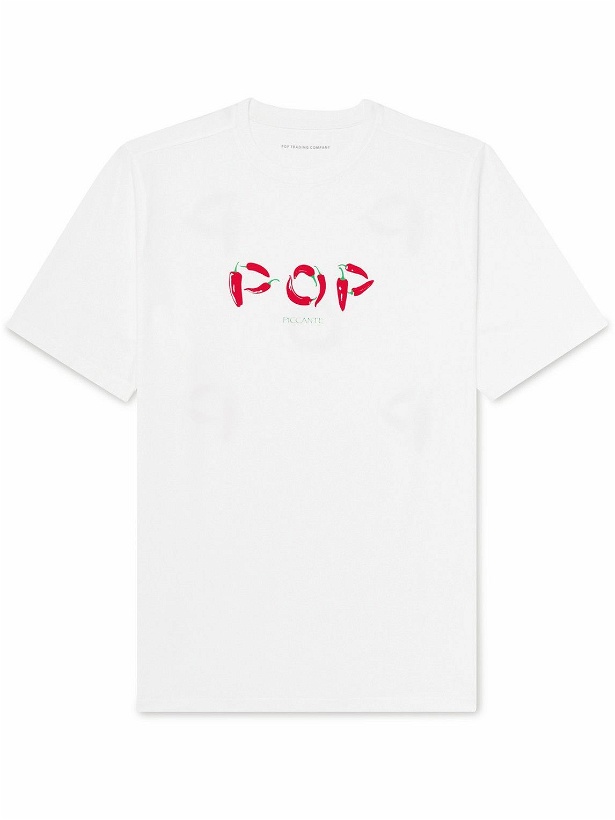 Photo: Pop Trading Company - Piccante Logo-Print Cotton-Jersey T-Shirt - White