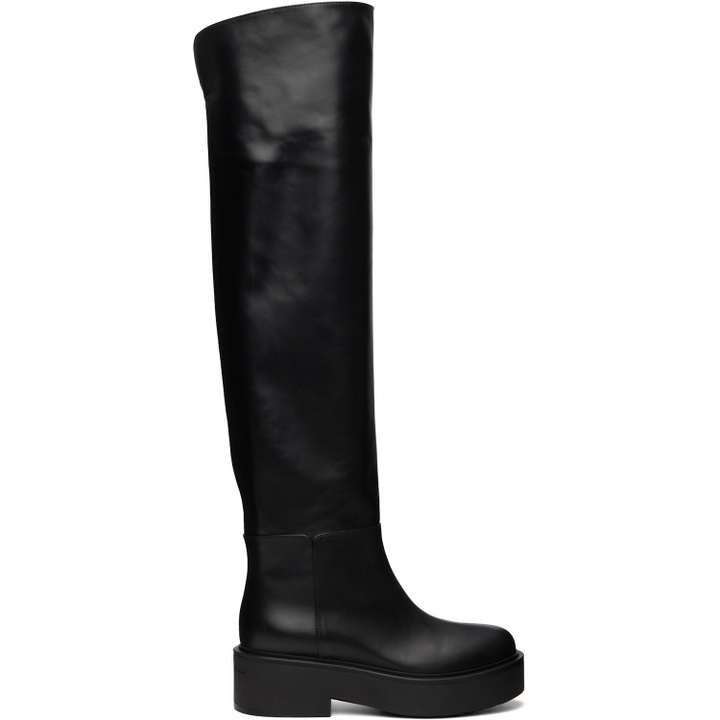 Photo: Gianvito Rossi Black Vitello Glove Tall Boots