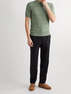 Mr P. - Slim-Fit Pointelle-Knit Cotton-Blend T-Shirt - Green