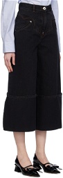 Pushbutton Black Turn Up Jeans