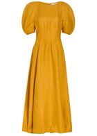 Gabriela Hearst Ranya Linen Maxi Dress Yellow