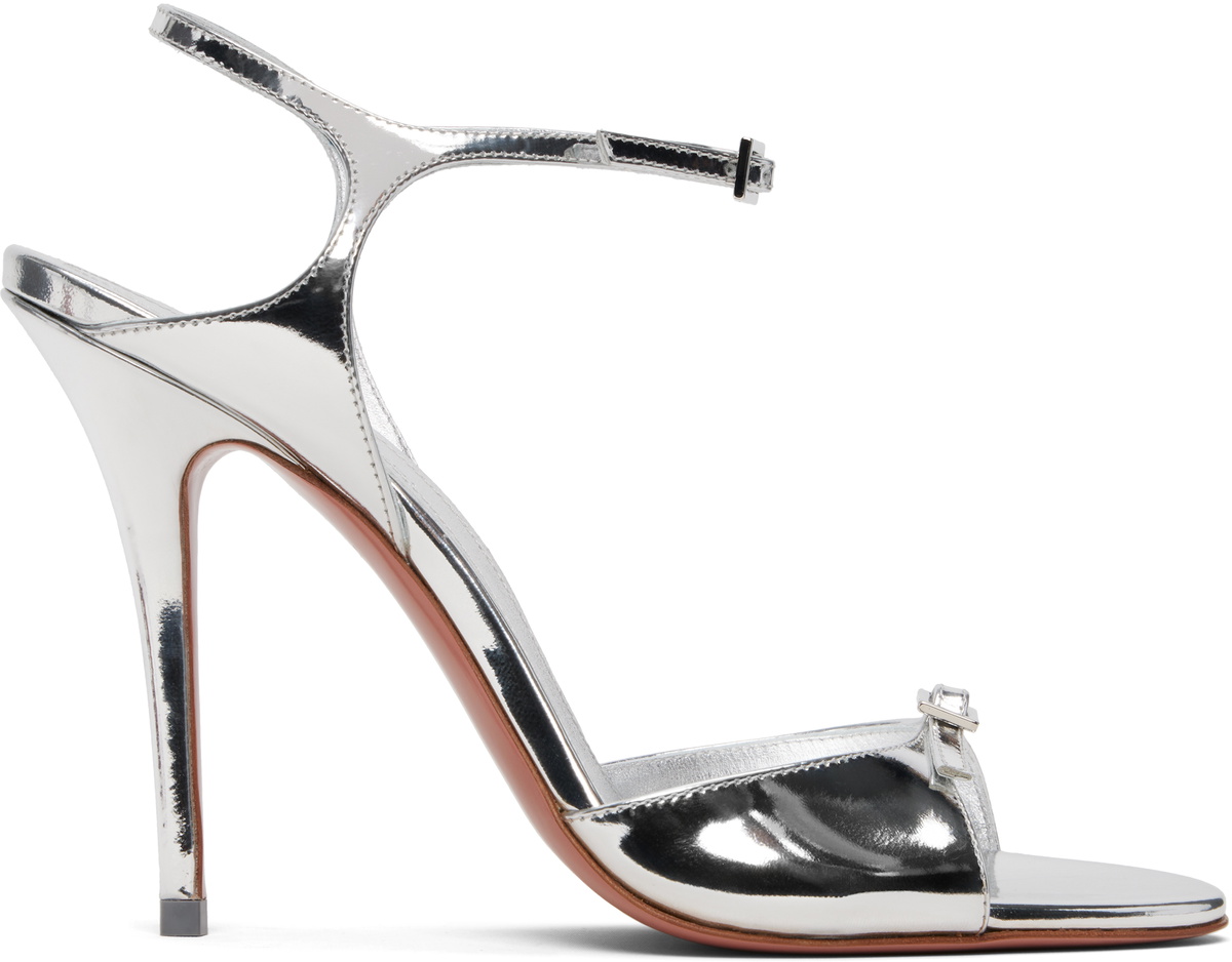 AMINA MUADDI Silver Rhinestones Rih ミュール Amina Muaddi Silver Rhinestones Rih Mules Amina Muaddi