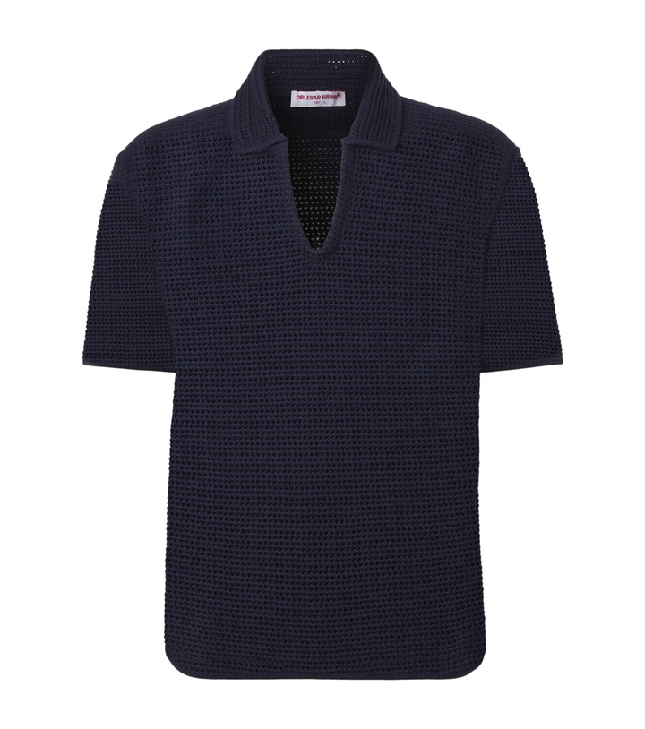 Photo: Orlebar Brown Batten crochet cotton polo shirt