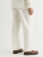 Richard James - Pleated Cotton and Linen-Blend Trousers - White