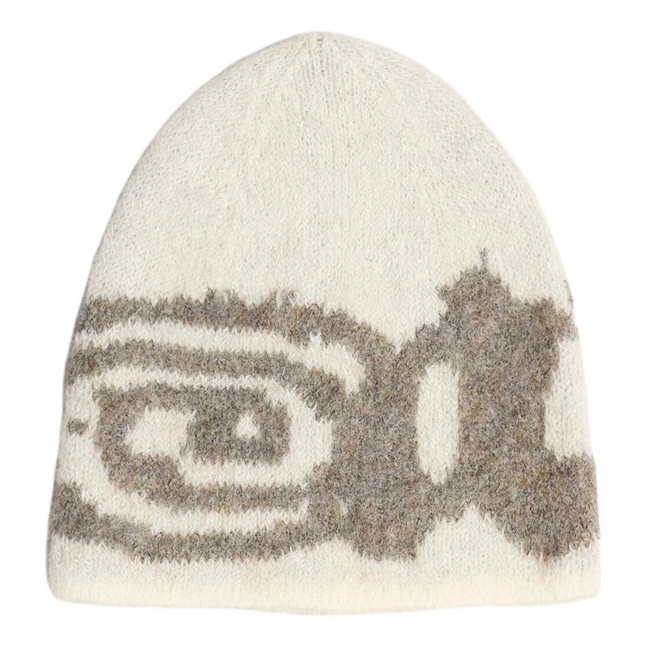 Photo: ROA Men's Vortex Mohair Beanie in White Grey