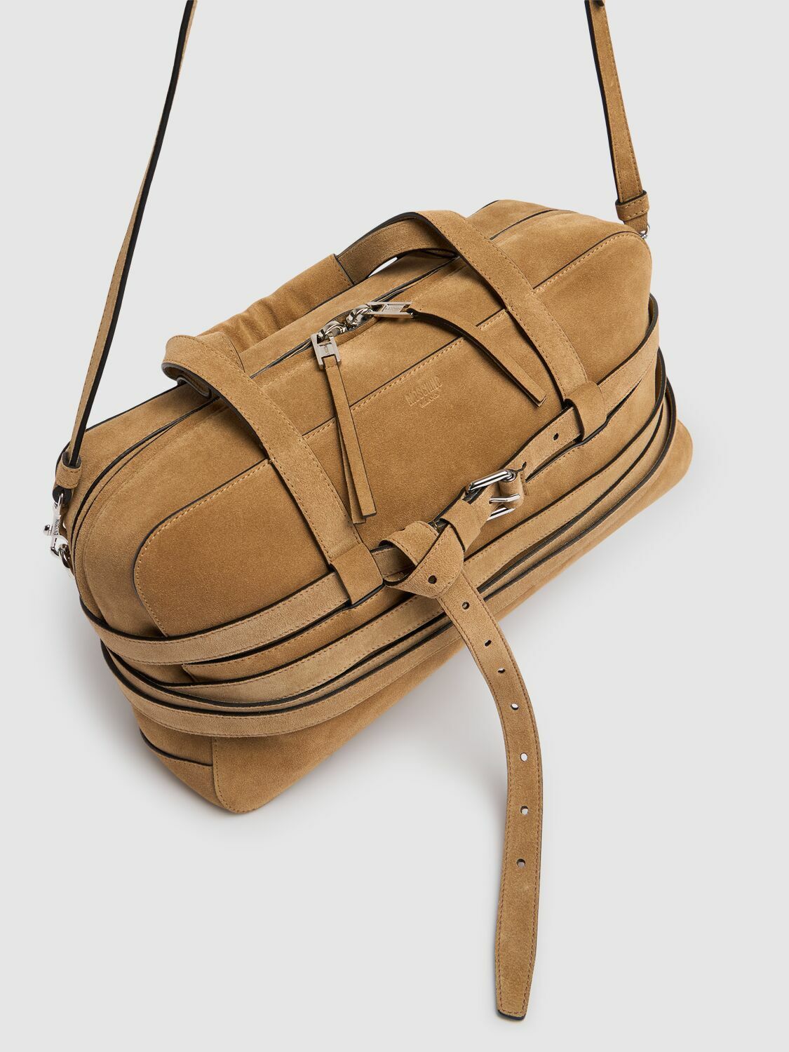 MOSCHINO Tie Me Suede Shoulder Bag Moschino