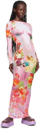 Jean Paul Gaultier Pink 'The Body Flower' Maxi Dress