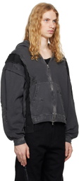 CMMAWEAR Black C Contrast Panel Reworked Hoodie
