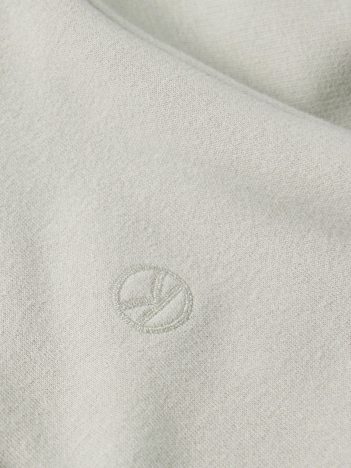 Kingsman - Logo-Embroidered Cotton and Cashmere-Blend Jersey Zip-Up Hoodie - Gray