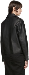 Hugo Black Grained Leather Jacket